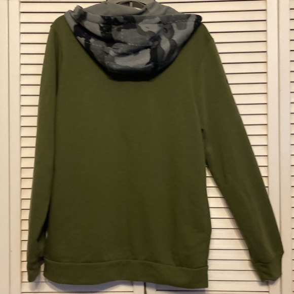 Nike Dri-Fit Zip Up  Dark Olive Green Hoodie Logo on Front Size S - Picture 7 of 8